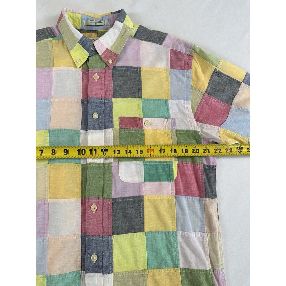 Vintage Orvis Madras Patchwork Colorfull Fly Fishing Shirt India Men M Retro - Picture 8 of 9
